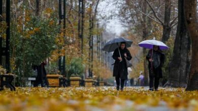 منظره‌ای از شهر ساری یا طبیعت زیبای مازندران در فصل پاییز