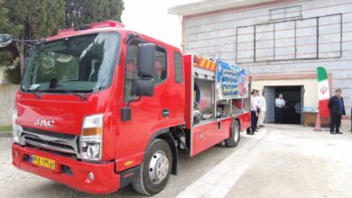 دستگاه خودروی جدید آتشنشانی به ناوگان امدادی نوشهر